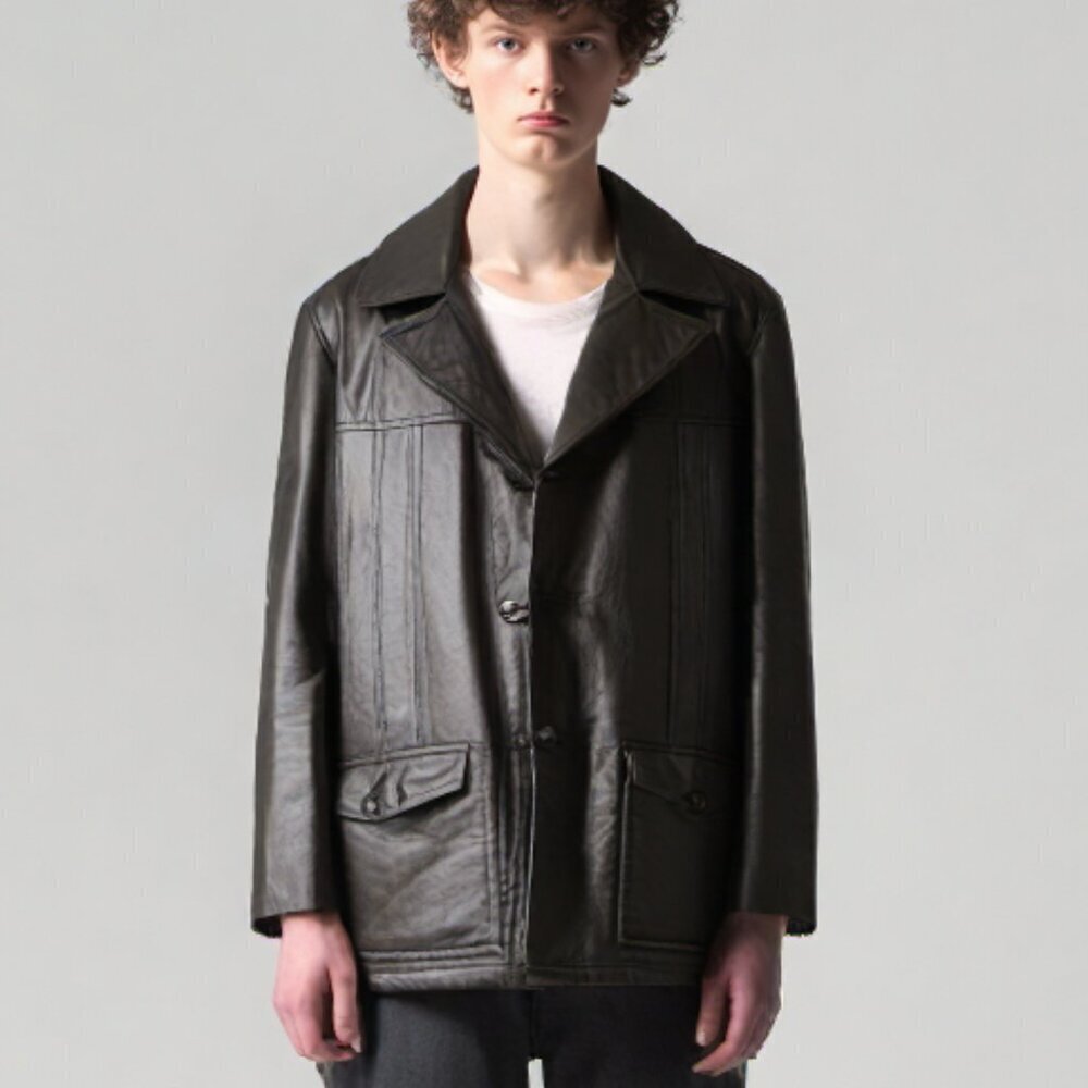 Vintage 70s / 80s Brown Leather Jacket - Picture 2 of 9